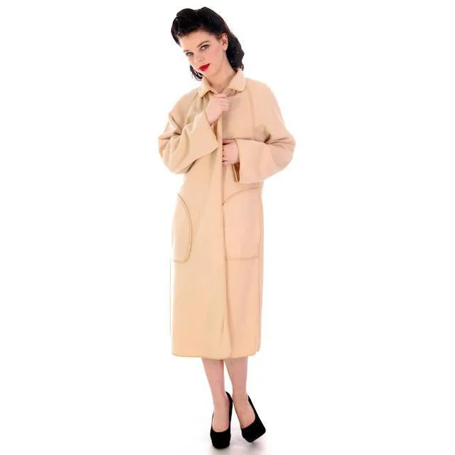 Vintage Ilie Wacs Ivory Robe Style Coat 1970S