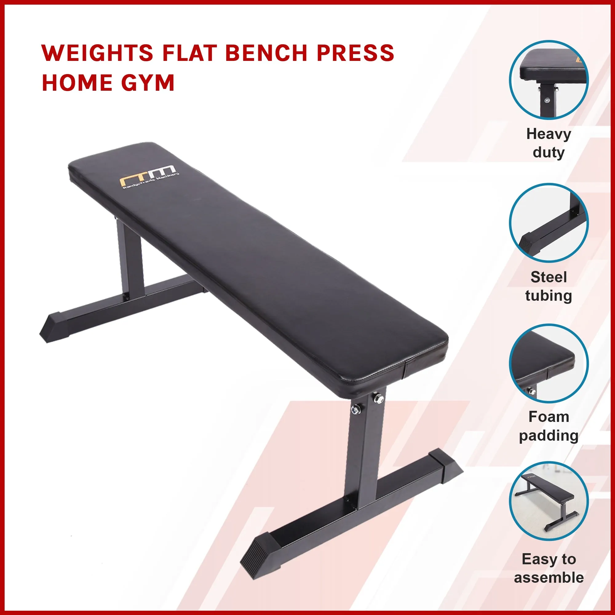 Weight Lifting Flat Bench Gym Weights Strength Bench