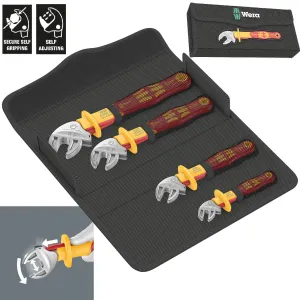 Wera Joker VDE 4 Set 1 6004 Insulated Self Setting Adjustable Spanner Set 4 Pieces in Case