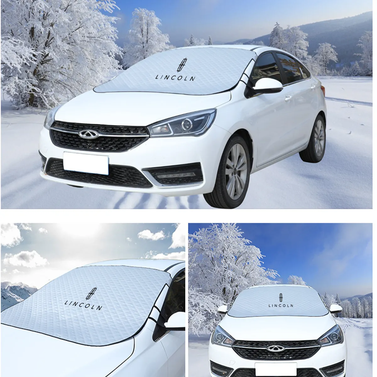 Windshield Cover for Ice and Snow, Custom fit for Car, Magnetic Windshield Cover, Water, Heat & Sag-Proof Car Windshield Snow Cover, Mirror Protector Windproof Sunshade Cover