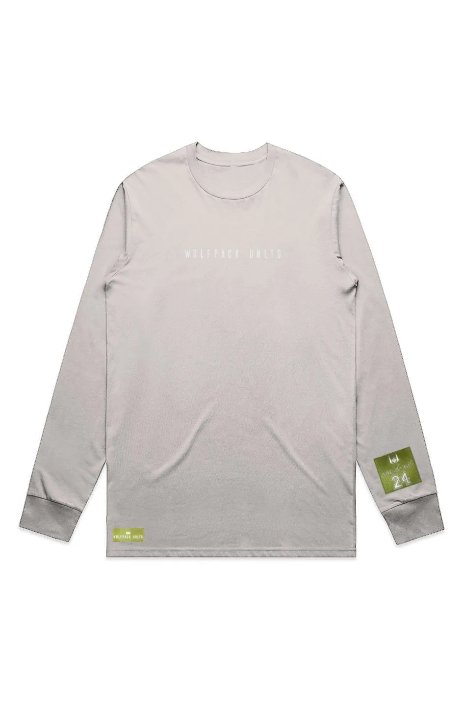 WOLFPACK UNLTD "STATEMENT" LIGHTWEIGHT TEE L/S TEXT LOGO | BONE BEIGE