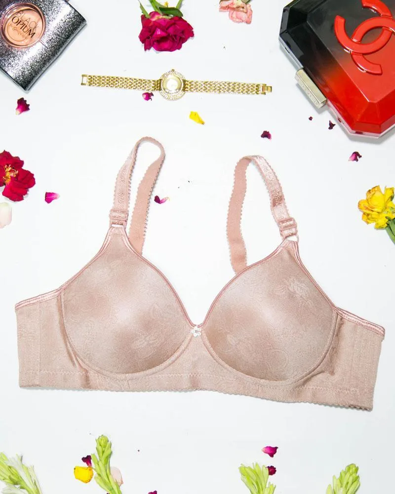 Women Soft Comfortable Padded Bra - Skin