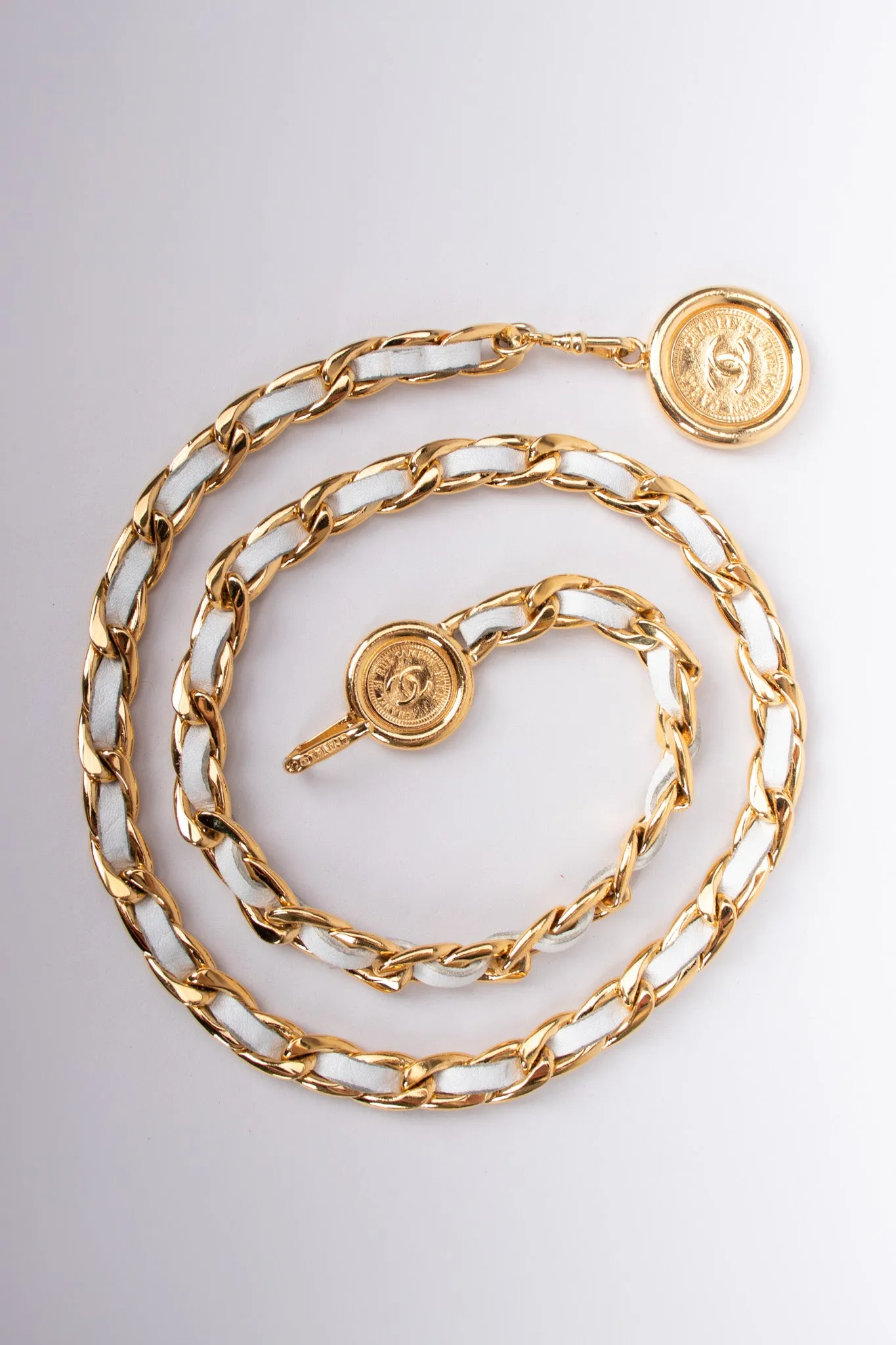Woven Leather Chain Belt