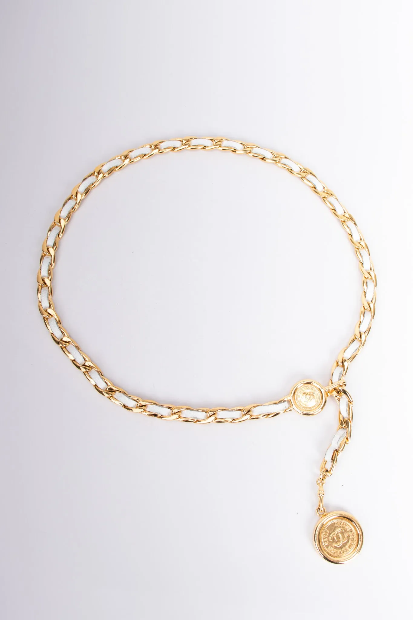 Woven Leather Chain Belt
