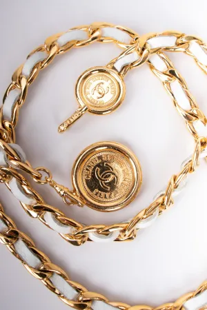 Woven Leather Chain Belt