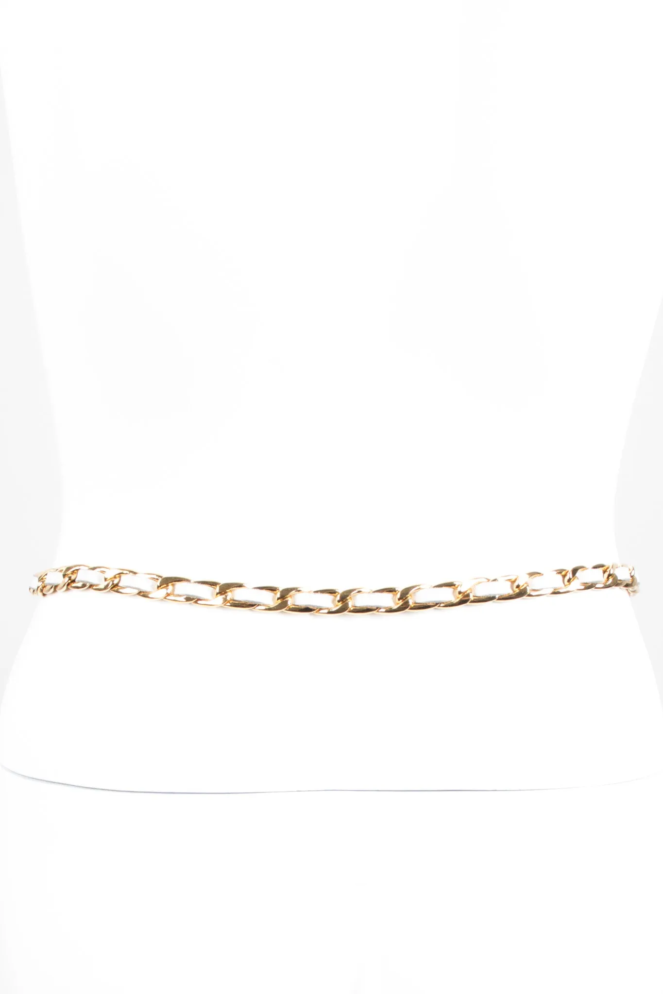 Woven Leather Chain Belt