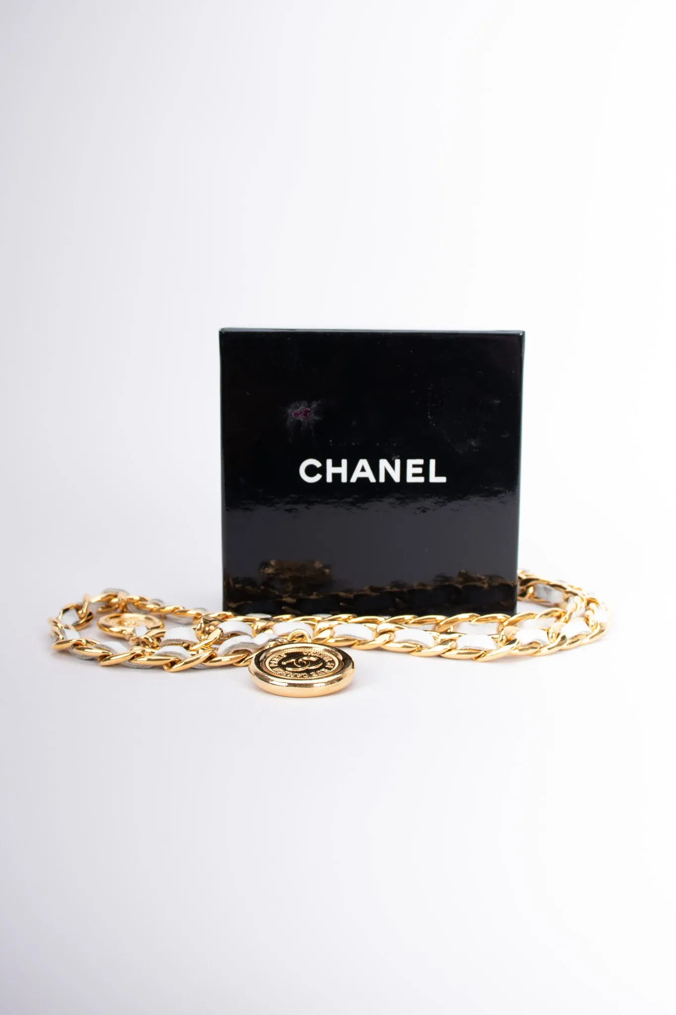 Woven Leather Chain Belt