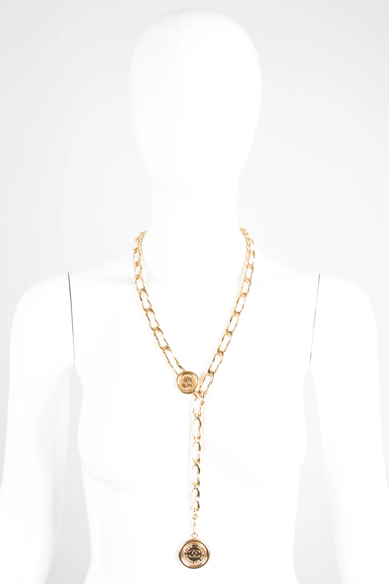 Woven Leather Chain Belt