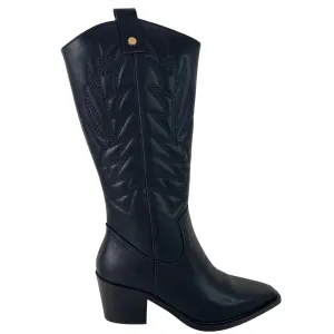 XTI Black Long Length Western Boots